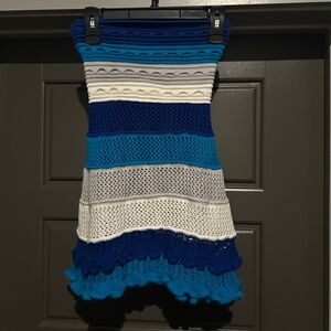 SHEIN Blue and White Knit Dress